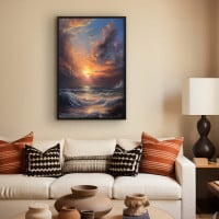 Quadro Decorativo Entardecer Agitado