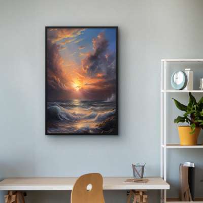 Quadro Decorativo Entardecer Agitado