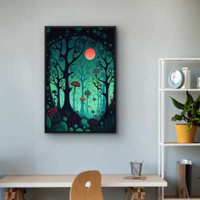 Quadro Decorativo Floresta Psicodélica I