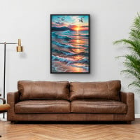 Quadro Decorativo Gaivotas ao Mar