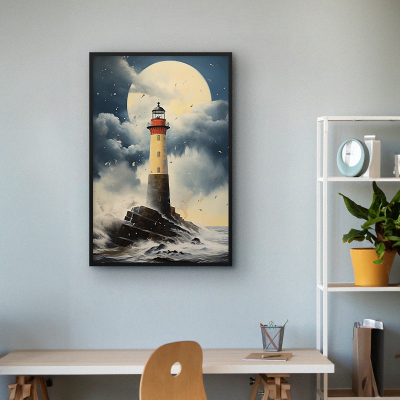 Quadro Decorativo Tempestade no Farol