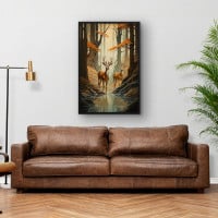 Quadro Decorativo Casal de Cervos