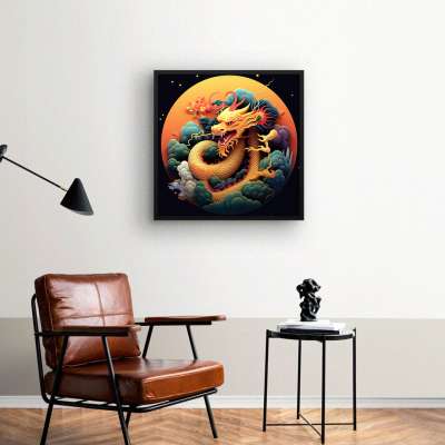 Quadro Decorativo Dragão Japonês