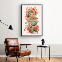 Quadro Decorativo Dragão Chinês