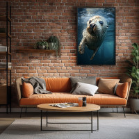 Quadro Decorativo Foca Nadando