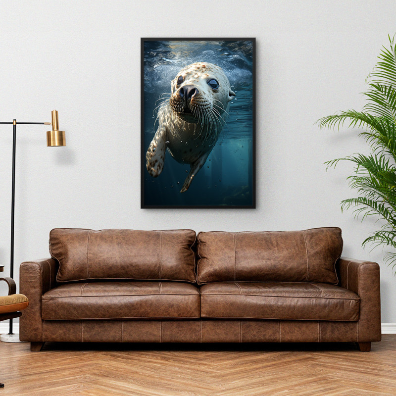 Quadro Decorativo Foca Nadando