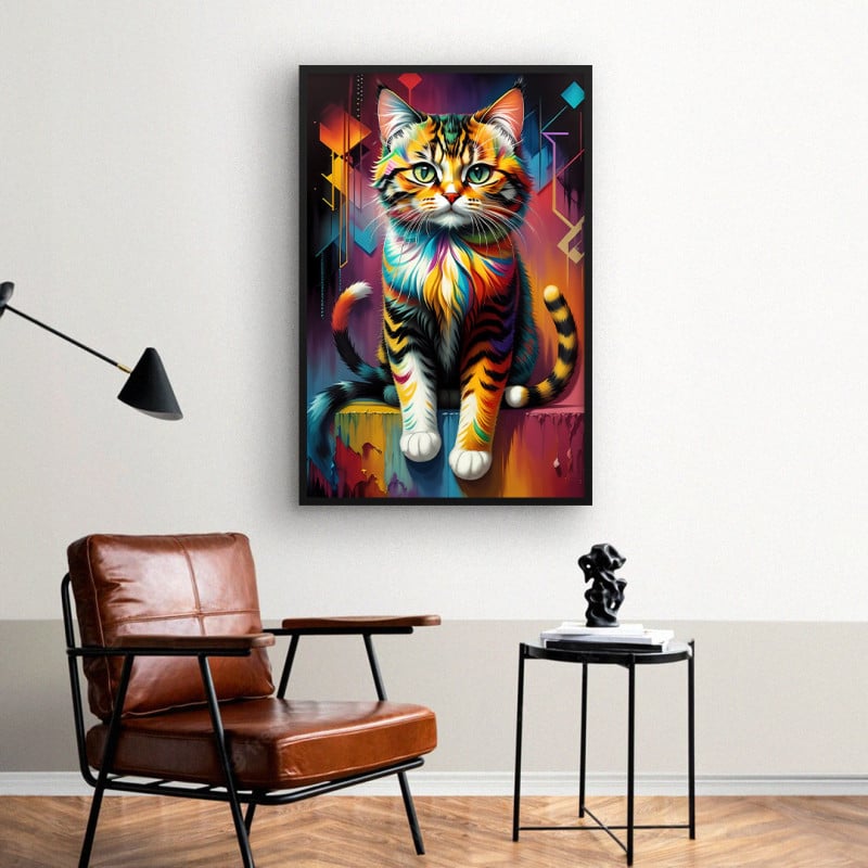 Quadro Decorativo Colorful Cat