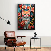 Quadro Decorativo Quilling Cat