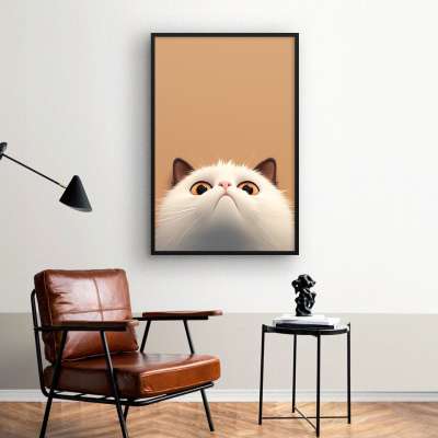 Quadro Decorativo Close no Gatinho