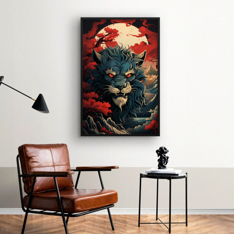 Quadro Decorativo Leão Japonês