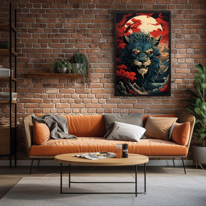 Quadro Decorativo Leão Japonês