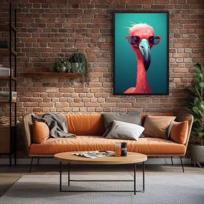 Quadro Decorativo Flamingo Tropical