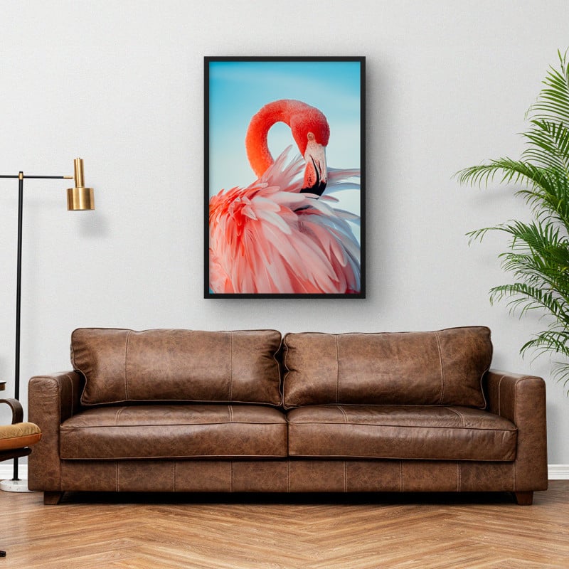 Quadro Decorativo Flamingo e Suas Penas