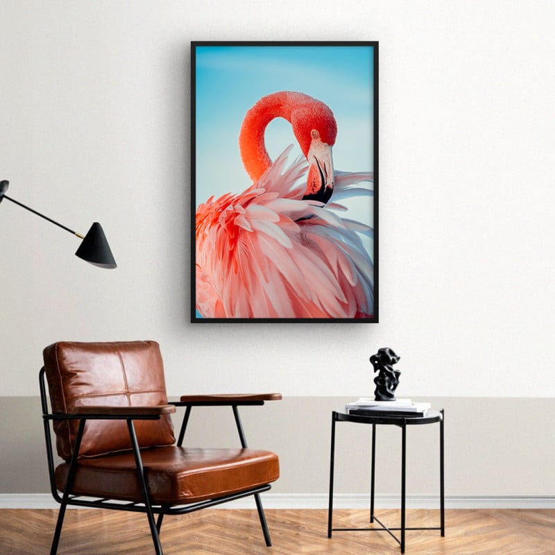 Quadro Decorativo Flamingo e Suas Penas