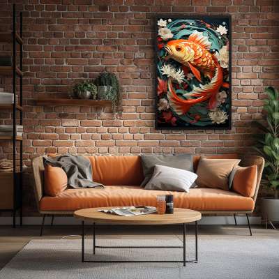 Quadro Decorativo Carpa Japonesa