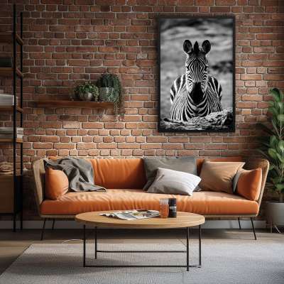 Quadro Decorativo Zebra P&B