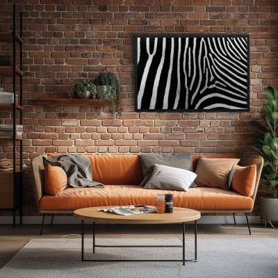 Quadro Decorativo Padrão de Zebra