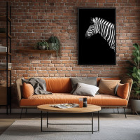 Quadro Decorativo Zebra de Perfil