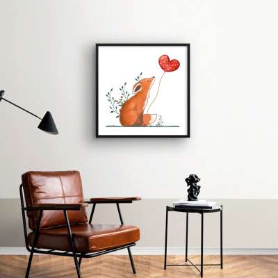 Quadro Decorativo Love Fox