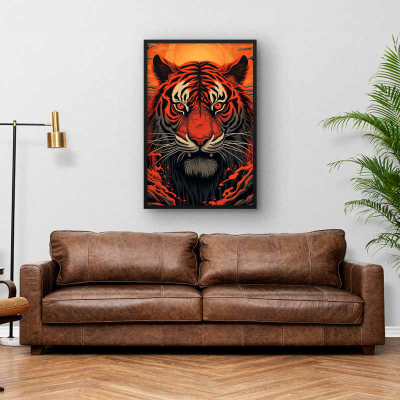 Quadro Decorativo Tigre Japonês