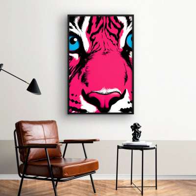 Quadro Decorativo Close no Tigre