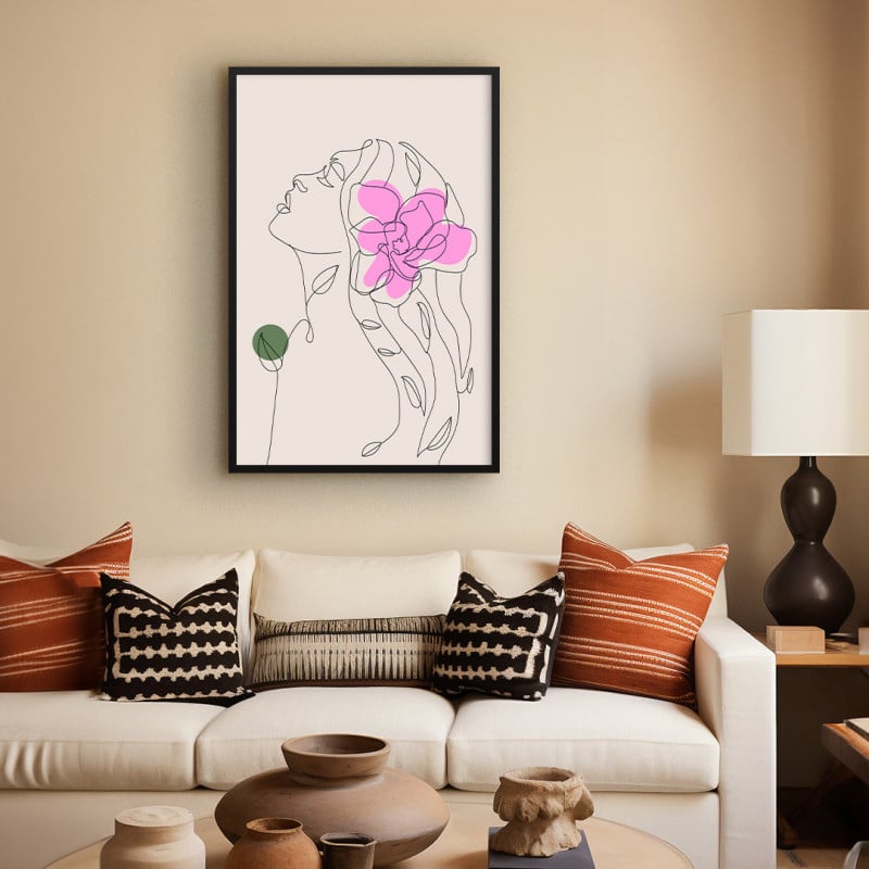 Quadro Decorativo Sketch Flor Serena