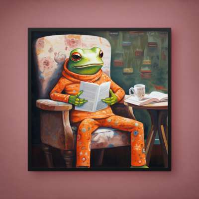 Quadro Decorativo Chilling Frog