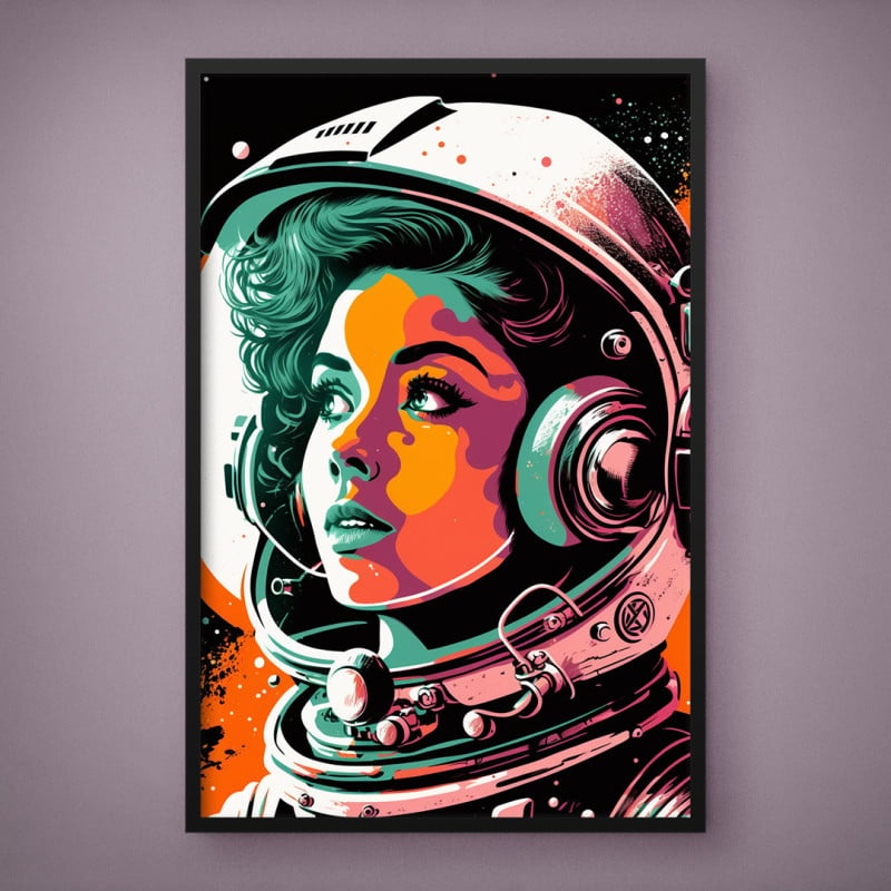 Quadro Decorativo Astronauta Feminina