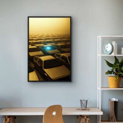 Quadro Decorativo Pátio de Carros