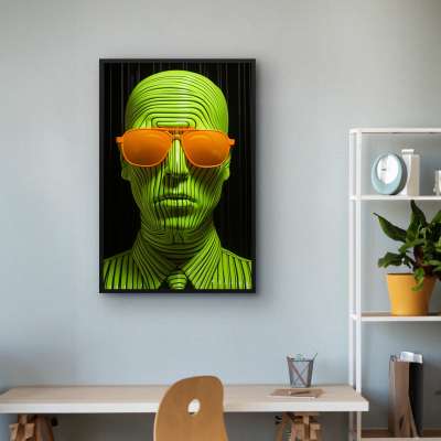 Quadro Decorativo Homem Listrado