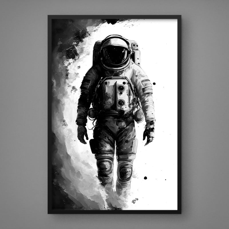 Quadro Decorativo Astronauta P&B