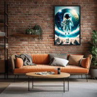 Quadro Decorativo Astronauta na Lua