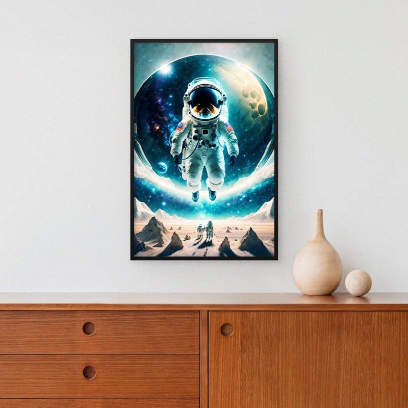 Quadro Decorativo Astronauta na Lua