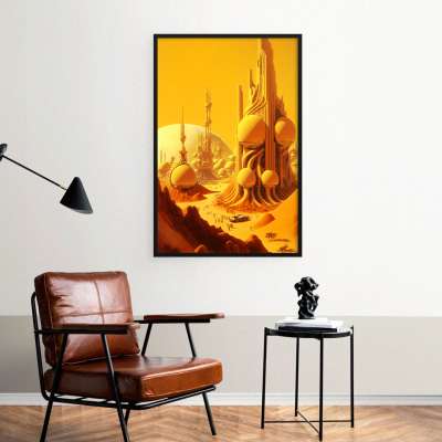 Quadro Decorativo Planeta Amarelo