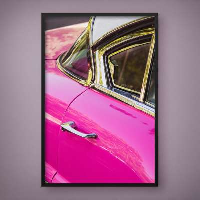 Quadro Decorativo Carro Vintage Pink