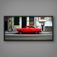 Quadro Decorativo Carro Vintage Vermelho