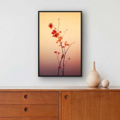 Quadro Decorativo Flores Laranja