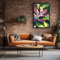 Quadro Decorativo Lírios Rosa Ilustrados