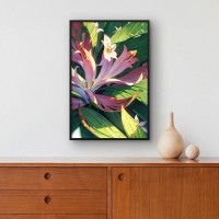 Quadro Decorativo Lírios Rosa Ilustrados