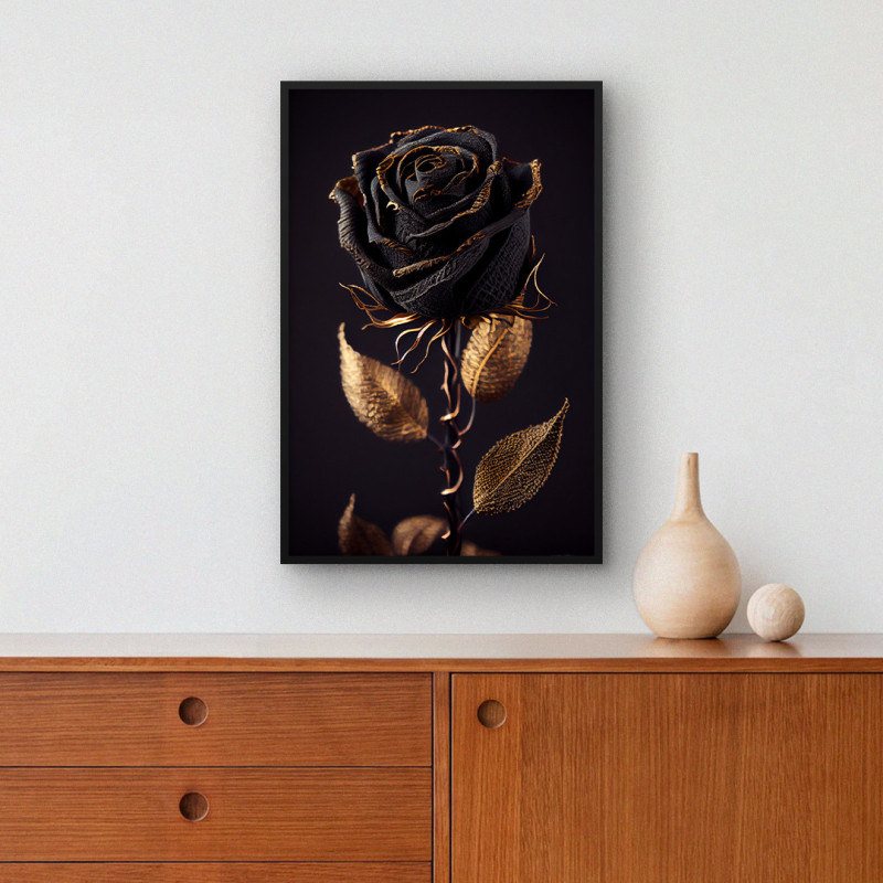 Quadro Decorativo Rosa Negra