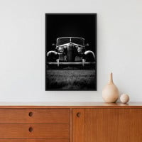 Quadro Decorativo Carro Vintage P&B