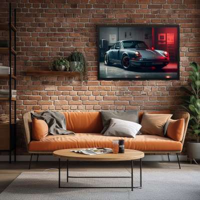 Quadro Decorativo Ilustração Porsche