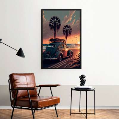 Quadro Decorativo Fusca In The Beach