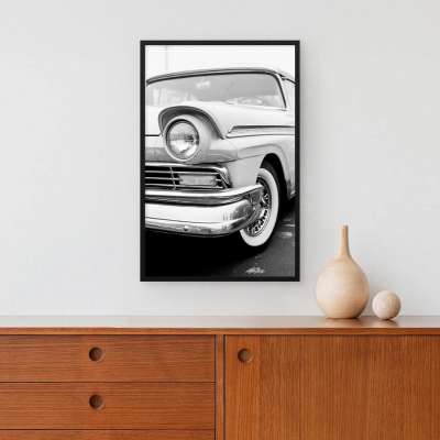 Quadro Decorativo Ford Fairlane 500 P&B