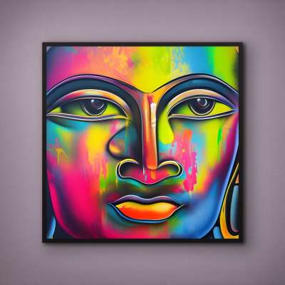 Quadro Decorativo Buda Pop Art