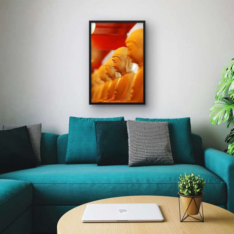 Quadro Decorativo Estátuas com Cristal Vermelho