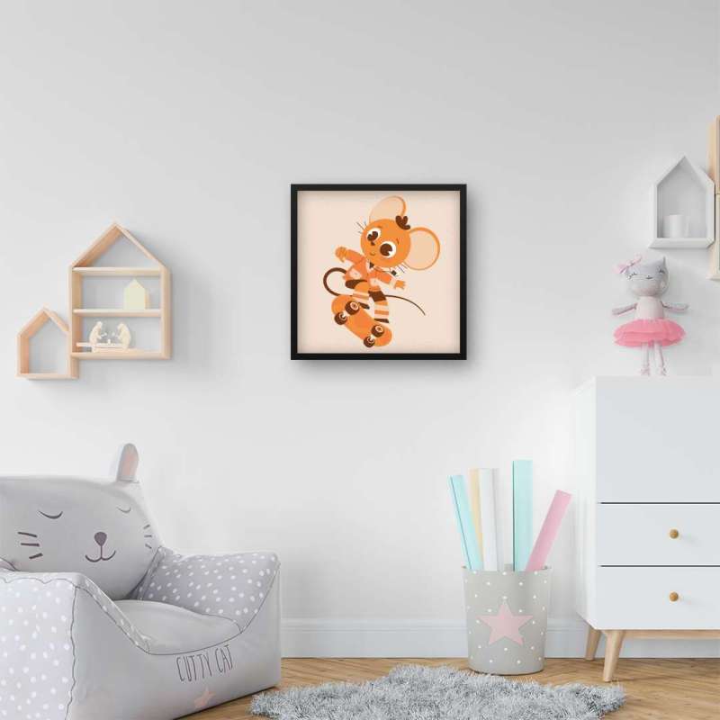 Quadro Decorativo Ratinho Skatista