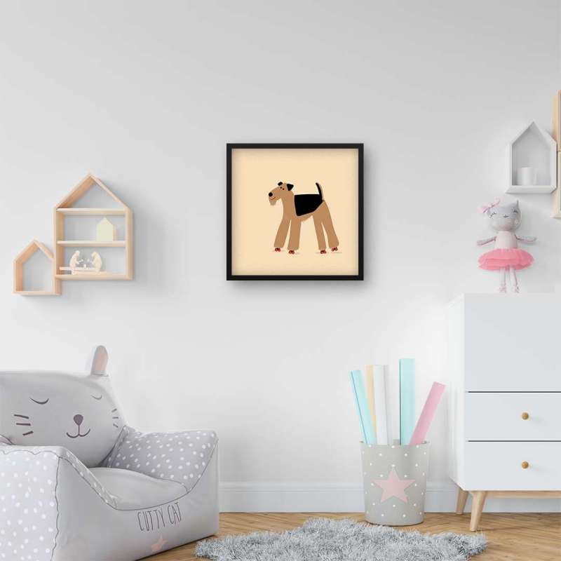 Quadro Decorativo Airedale de Patins